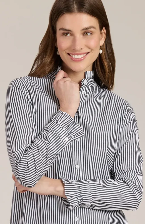 Kelsey Stripe Top In Black And White