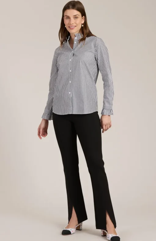 Kelsey Stripe Top In Black And White