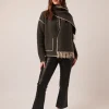 Kingsley Shacket With Fringe Scarf In Moonstone