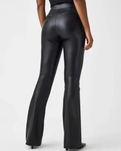 Leather-Like Flare Pant In Black