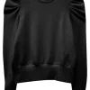 Leila Puff Sleeve Top In Black