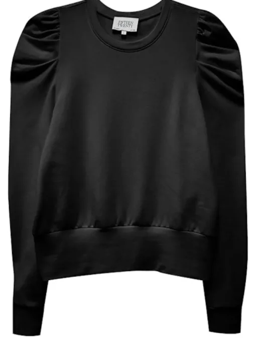 Leila Puff Sleeve Top In Black