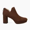 Lesia Suede Bootie In Dark Oak Suede