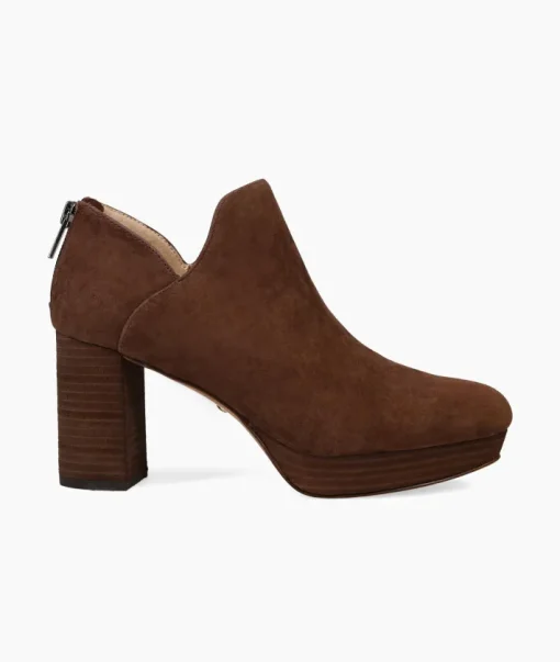 Lesia Suede Bootie In Dark Oak Suede