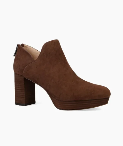 Lesia Suede Bootie In Dark Oak Suede