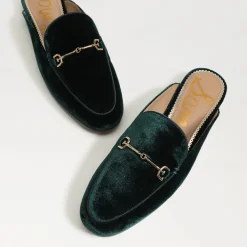 Linnie Bit Mule In Green Velvet
