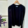 Long Puff Sleeve Tee In Black
