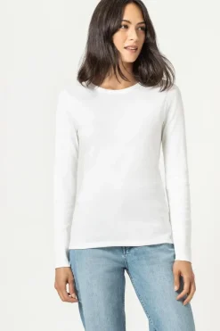 Long Sleeve Crew Tee In White