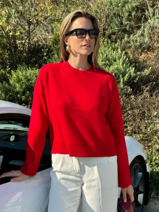 Louise Sweater In Crimson