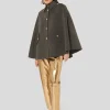 Majorelle Double-faced Cape Coat In Charcoal Grey