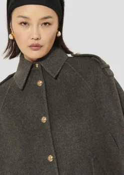 Majorelle Double-faced Cape Coat In Charcoal Grey