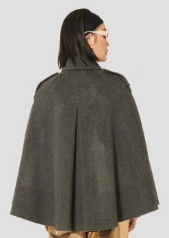 Majorelle Double-faced Cape Coat In Charcoal Grey