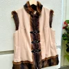 Marianna Faux Fur Trim Toggle Vest In Camel