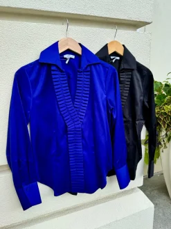 Maya Long Sleeve Blouse In Black
