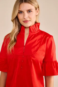 Meredith Top In Parisian Red *FINAL SALE*