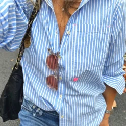 Mia Shirt In Blue/White Stripe