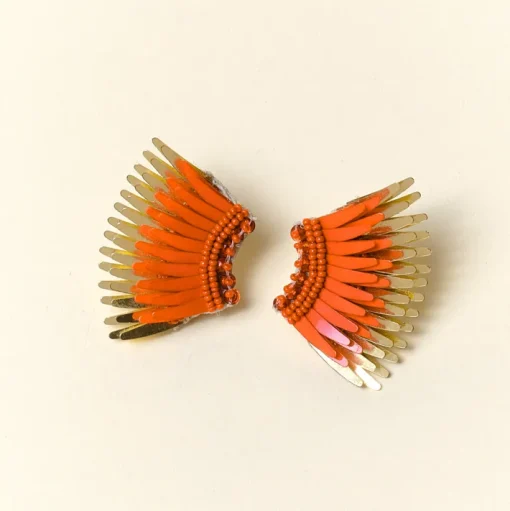 Mini Madeline Earrings In Orange/Gold