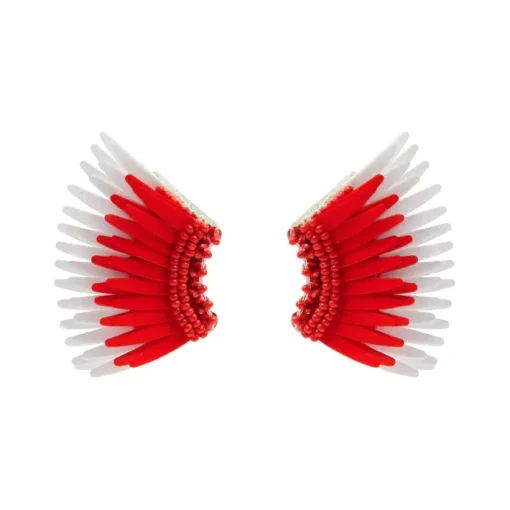 Mini Madeline Earrings In Red/White