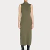 Naomi Modal Ribbed Dress In Olive