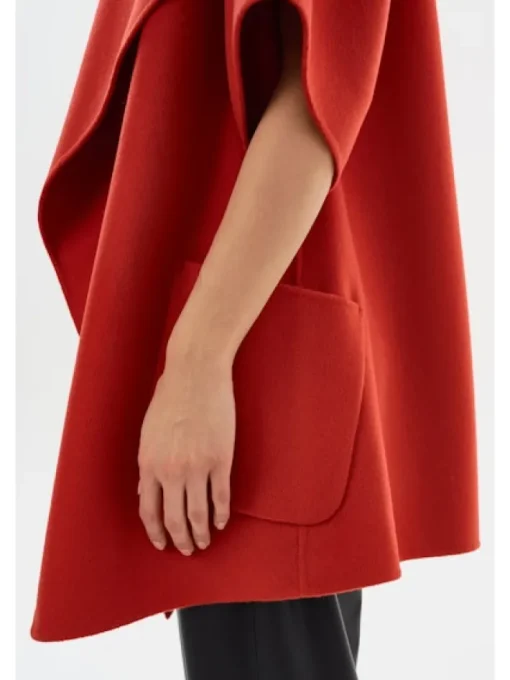 Penelope Wool Coat In Crimson