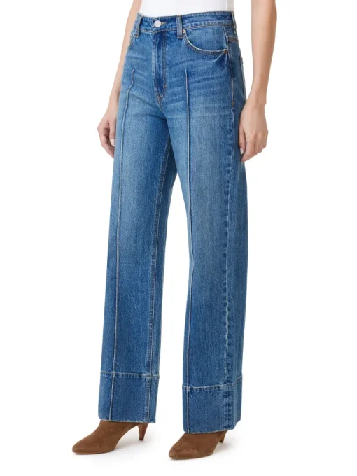Pintuck Pleat Straight Leg Jean In Baltic