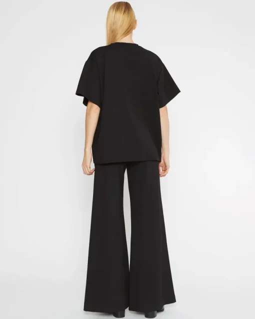 Ponte Knit Oversized Shirt In Black