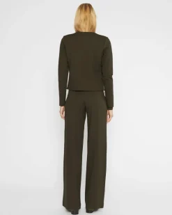Ponte Knit Straight Leg Pant In Olive