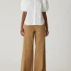 Puff Sleeve Button Down Shirt In Milk