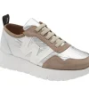 Racer Platform Sneakers In Taupe And Silver