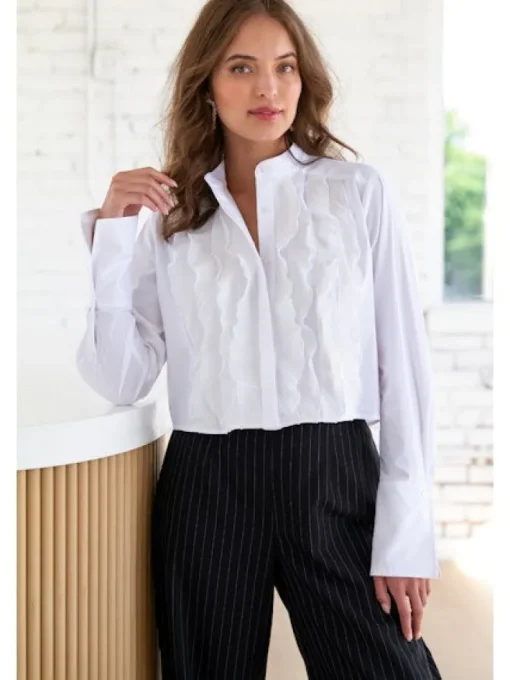 Raffaele Cropped Shirt In White