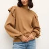 Remi Popover Knit Top In Camel