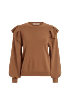 Remi Popover Knit Top In Camel