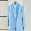 Rib Sleeve Coat In Surf
