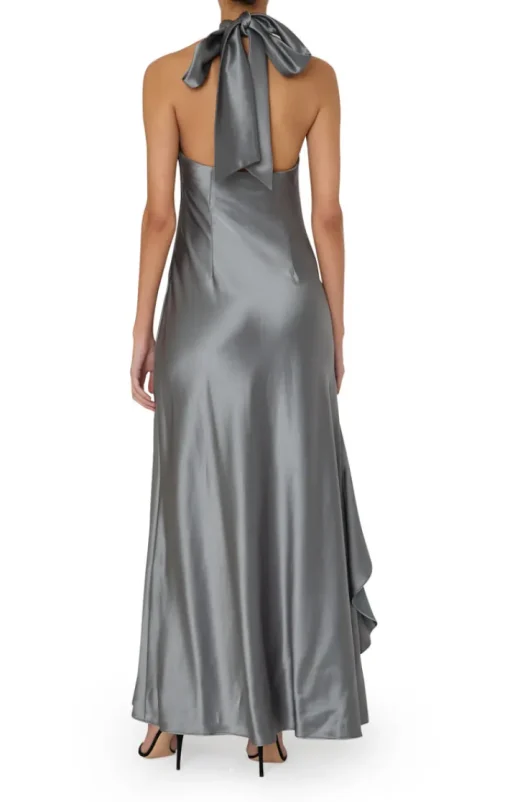 Roux Satin Dress In Pewter