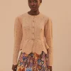 Ruffle Knit Cardigan In Sand