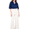 Ruffled Flared Pant In Gardenia