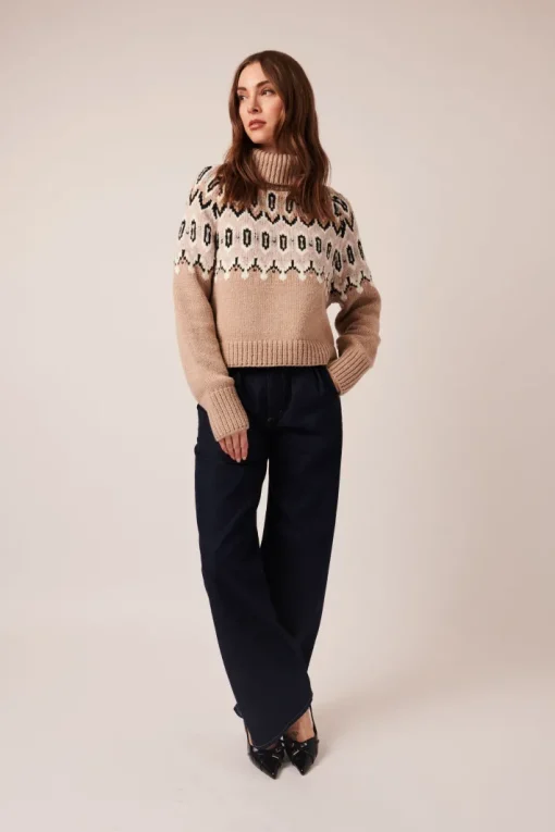 Ruthie Sweater In Biscotti Fairisle