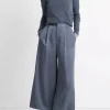 Satin Culotte Pants In Dark Water