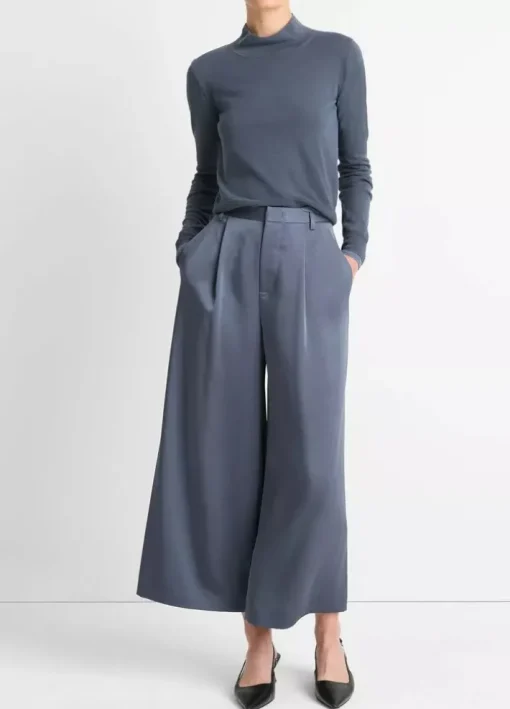 Satin Culotte Pants In Dark Water