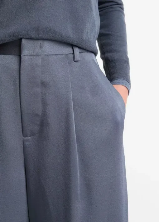 Satin Culotte Pants In Dark Water