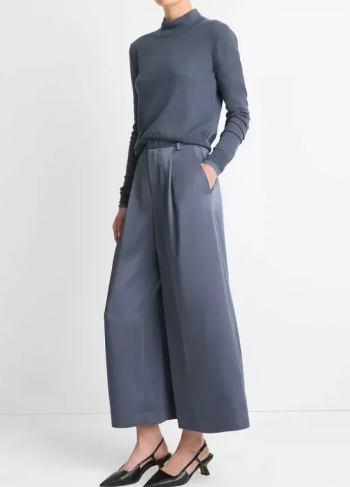 Satin Culotte Pants In Dark Water