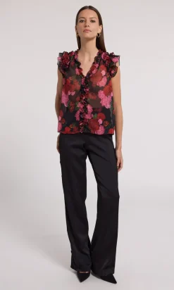 Sia Blouse In Floral Fantasy Red