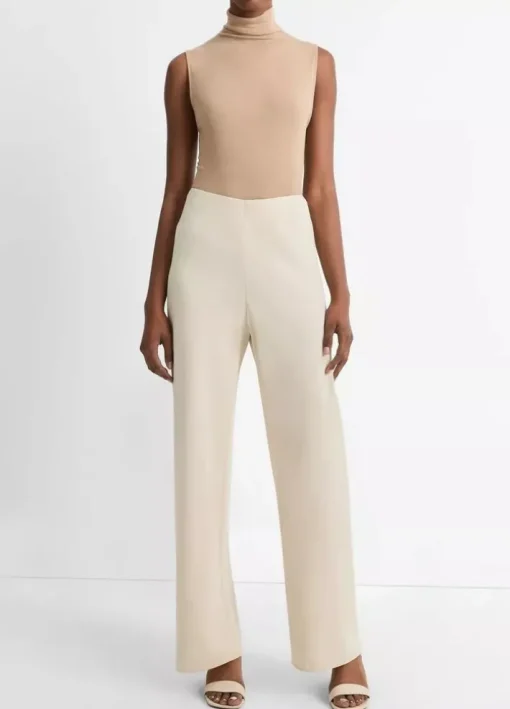 Sleeveless Turtleneck Top In Cashew