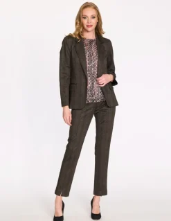 Slit Front Pant In Grey Tweed