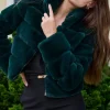Tala Fur Bomber Jacket In Forest