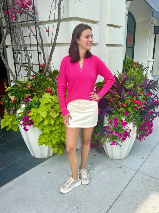 Thermal Henley Sweater In Rosetta *FINAL SALE*