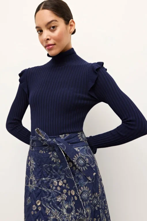 Tinley Turtleneck Knit Top In Dusk
