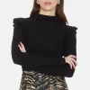 Tinley Turtleneck Knit Top In Black