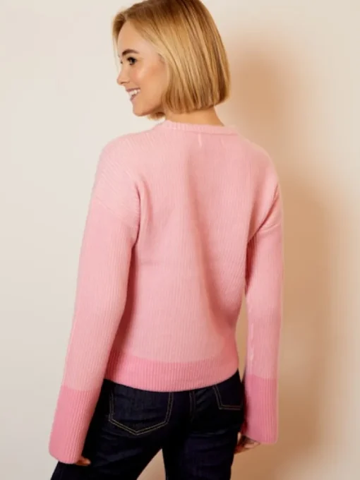 Two Color Sweater In Strawberry Ice