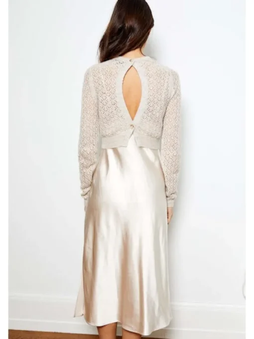 Val Sweater Dress In Sand Combo